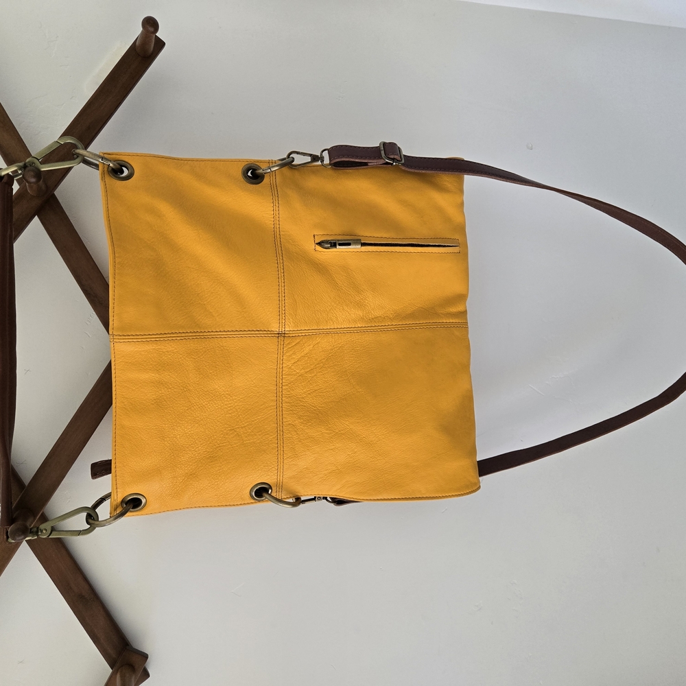 Vera Pelle Mustard Leather Bag